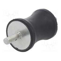 1 pcs x ELESA+GANTER - DVC.1-40-32-50-M8-23-55 - Vibration damper, M8, Ø: 40mm, rubber, L: 50mm, Thread len: 23mm