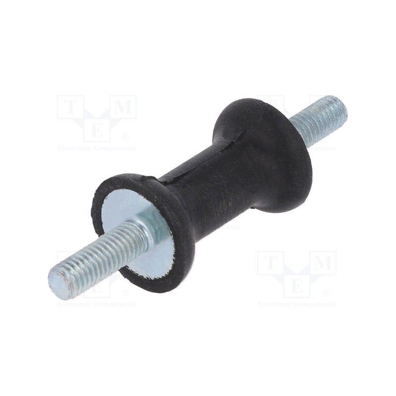 1 pcs x ELESA+GANTER - DVC.1-20-12-30-M6-18-55 - Vibration damper, M6, Ø: 20mm, rubber, L: 30mm, Thread len: 18mm