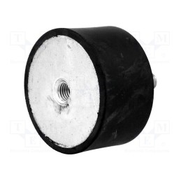 1 pcs x ELESA+GANTER - DVA.2-75-40-M12-37-40 - Vibration damper, M12, Ø: 75mm, rubber, L: 40mm, Thread len: 37mm