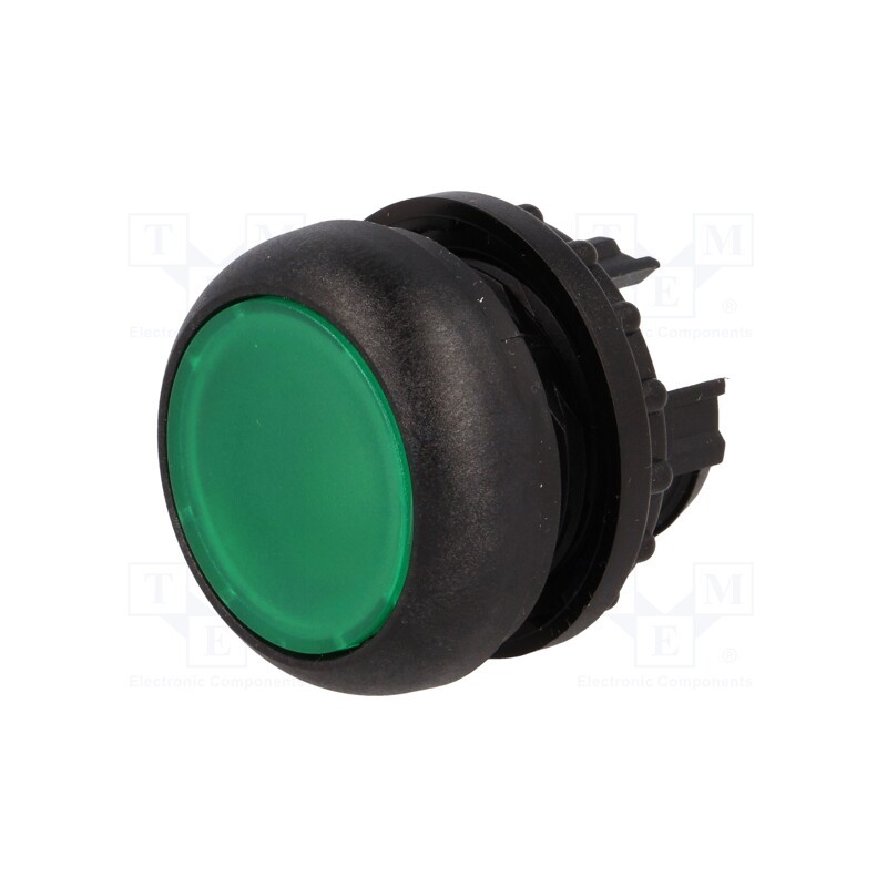 1 pcs x EATON ELECTRIC - M22S-DRL-G - Switch: push-button, 22mm, Stabl.pos: 2, green, M22-FLED,M22-LED