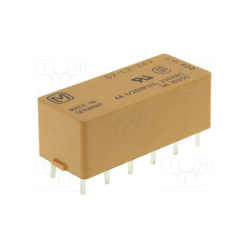 1 pcs x PANASONIC - S2-L2-24V - Relay: electromagnetic, Ucoil: 24VDC, 4A, max.250VAC, miniature