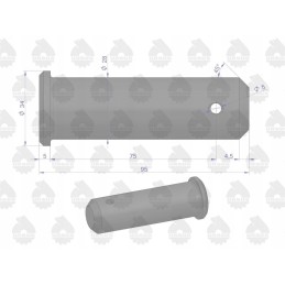 Lower link support pin 42371450 c 330 o