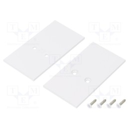 1 set x TOPMET - V4570001S - Cap for LED profiles, white, 2pcs, steel, 33.4x62.3x2mm