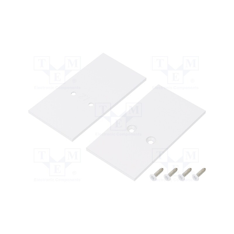 1 set x TOPMET - V4570001S - Cap for LED profiles, white, 2pcs, steel, 33.4x62.3x2mm