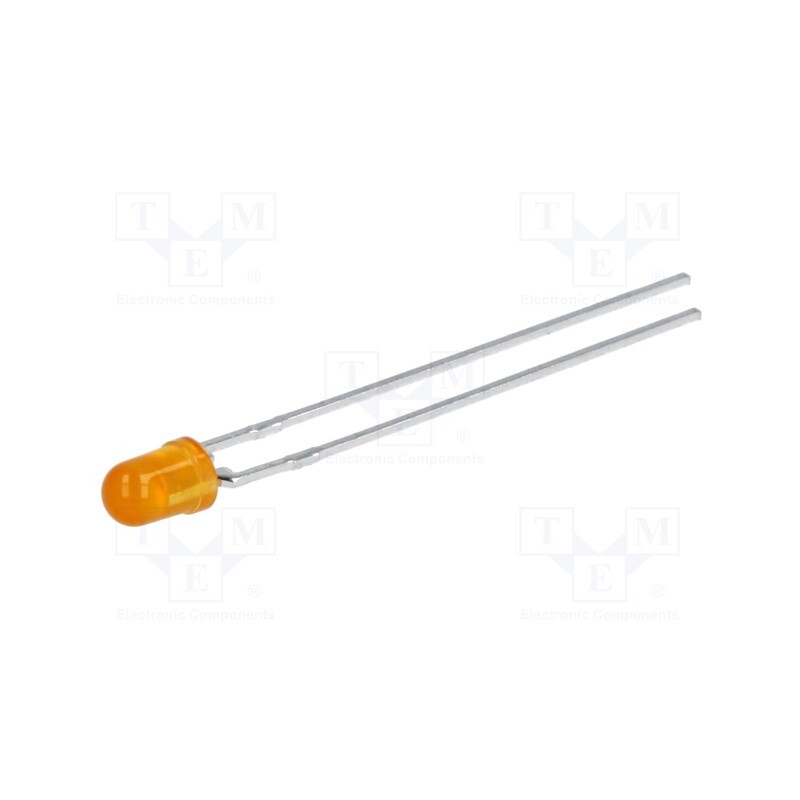 2 pcs x BROADCOM (AVAGO) - HLMP-1401 - LED, 3mm, yellow, 2.2mcd, 60°, Front: convex, 1.5÷2.4V, No.of term: 2