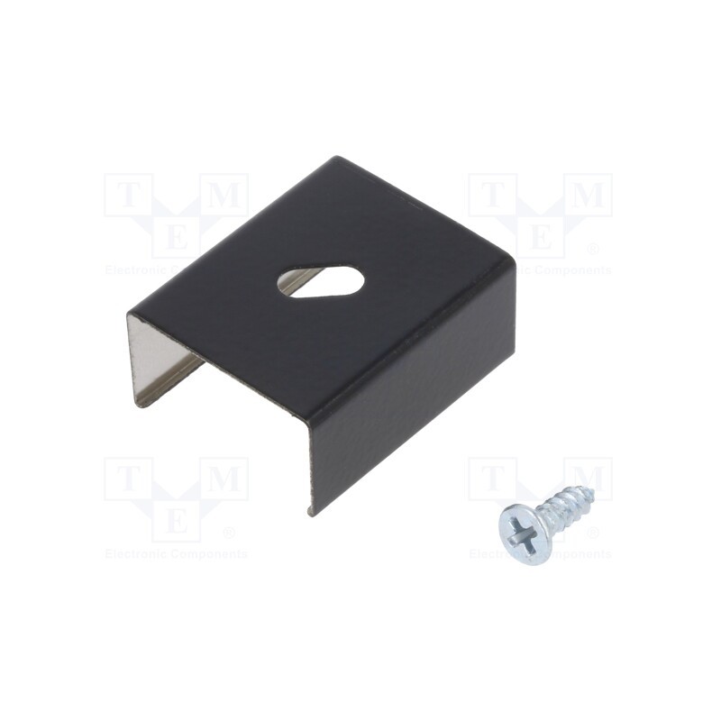 1 set x TOPMET - F1970002 -AS - Holder U4, black, 2pcs, stainless steel, Kit: 2 holders,screw x2