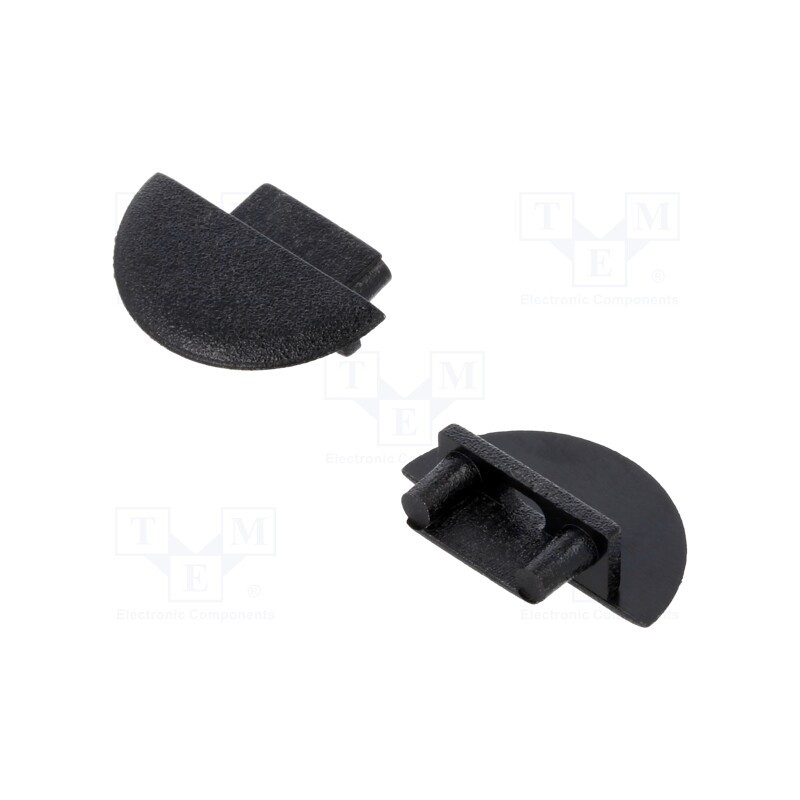1 set x TOPMET - C8990002 -AS - Cap for LED profiles, black, 2pcs, ABS, GEN2,rounded, BEGTIN12