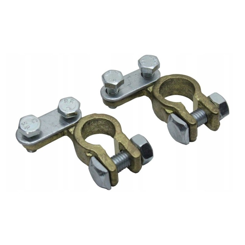 Set of brass battery terminals and complete set