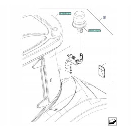 Rooster lamp with mounting New Holland T5 87723255