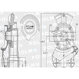 Air duct connector x501200 euro 16x1 5