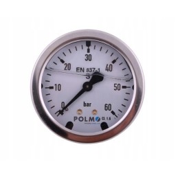 Glycerine pressure gauge M63 0 60 bar, rear connection