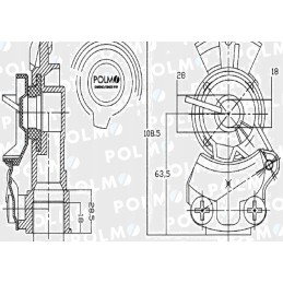 Air hose connector 22x1 5 red polmo