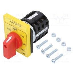 1 pcs x LUMEL - PKT4-C4HLXXXOFY000 - Switch: voltmeter cam switch, Stabl.pos: 7, 16A, for building in