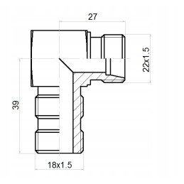 Angle connection ed bb m18x1 5 m22x1 5 hydrolider