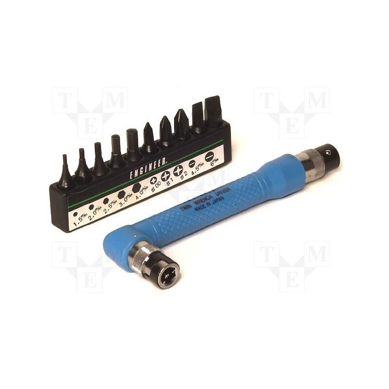 1 set x ENGINEER - DR-07 - Kit: screwdriver bits, hex key,Phillips,slot, 11pcs.