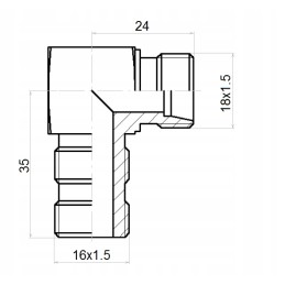Angle connection ed bb m16x1 5 m18x1 5 hydrolider