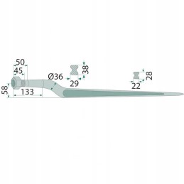 Bent tooth 43018884fpl dl 880 mm oe 36mm m22x1 5