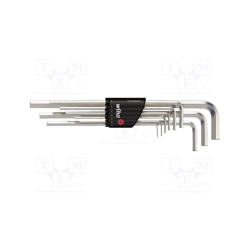 1 set x WIHA - 1222 - Wrenches set, hex key, Chrom-vanadium steel, Plating: nickel