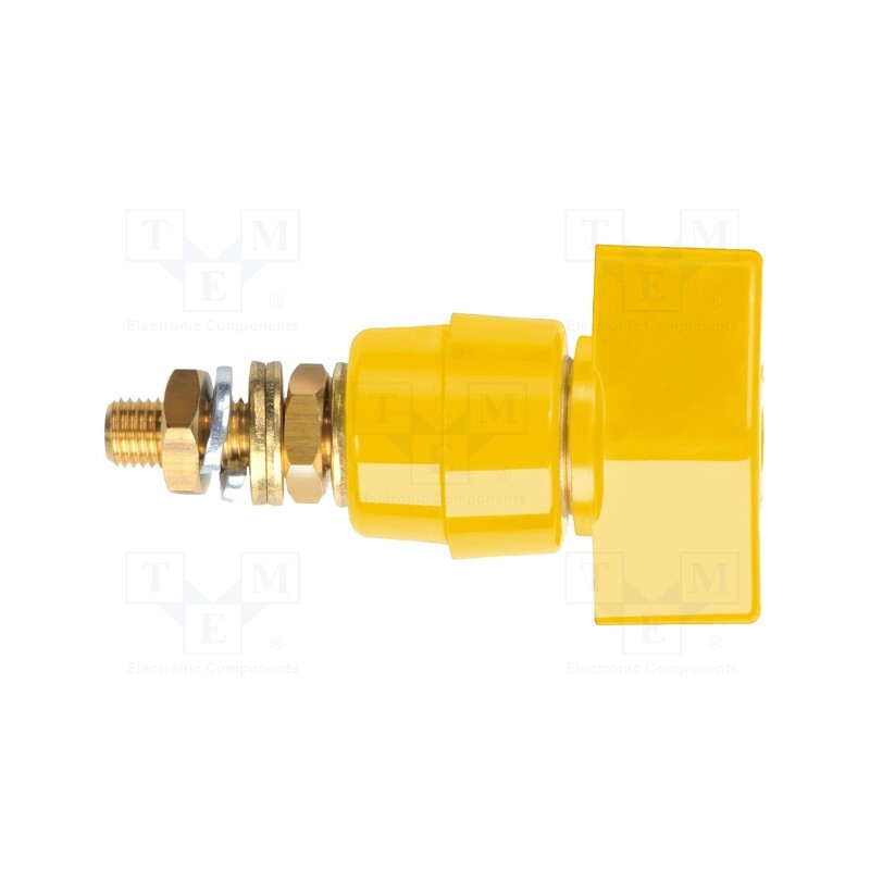 1 pcs x SCHu00dcTZINGER - POL 631 L / GE - Laboratory clamp, yellow, 1kVDC, 63A, on panel,screw, brass