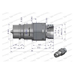 Hydra quick connector plug M22x1 5 Warynski