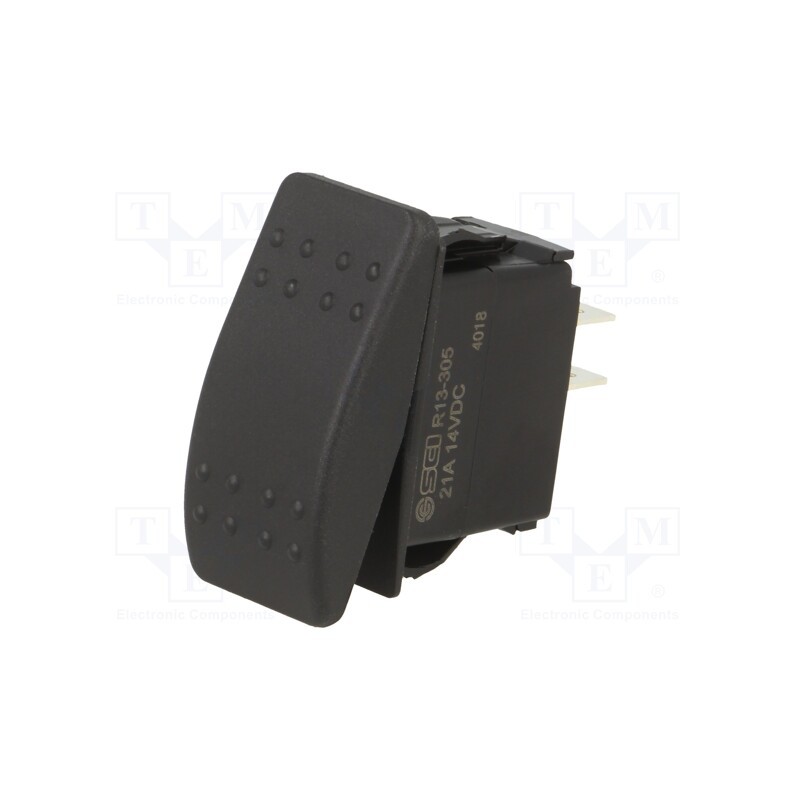 1 pcs x SWITCH COMPONENTS - SRD1-2B-DC-1-BNN - ROCKER, DPST, Pos: 2, OFF-(ON), 20A/14VDC, black, IP56, none, UL94V-2