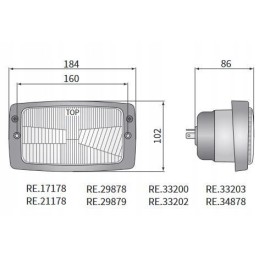 Headlight lamp farmtrac fend case zetor iix