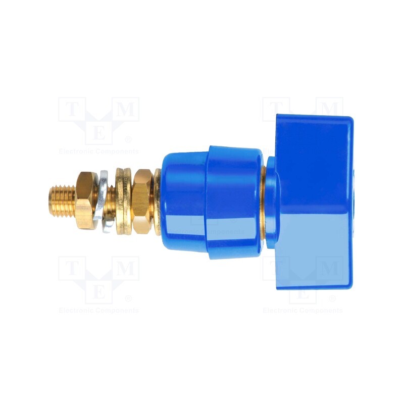 1 pcs x SCHu00dcTZINGER - POL 631 L / BL - Laboratory clamp, blue, 1kVDC, 63A, on panel,screw, brass