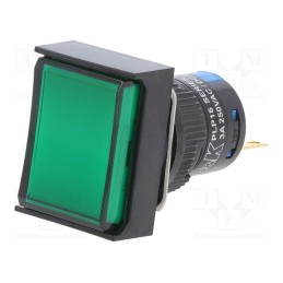 1 pcs x C&K - PLP16C2TA6SA6 - Switch: push-button, Pos: 2, 5A/250VAC, ON-(ON), IP65, green