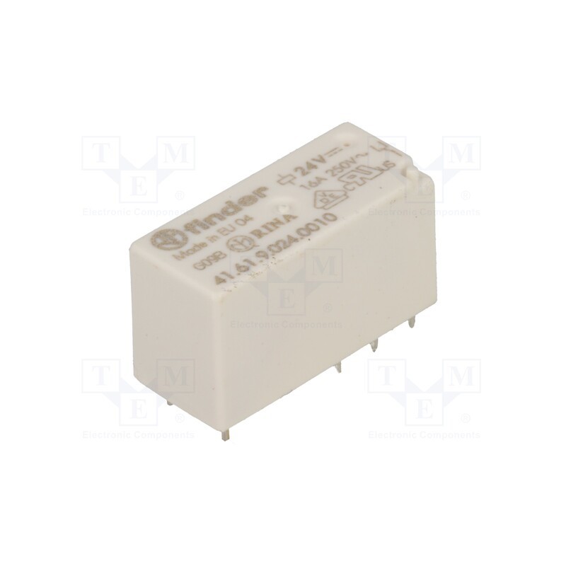 1 pcs x FINDER - 41.61.9.024.0010 - Relay: electromagnetic, SPDT, Ucoil: 24VDC, 30A, 16A/250VAC, PCB