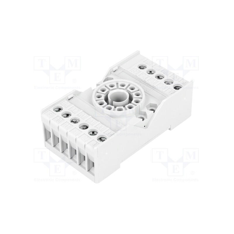 1 pcs x RELPOL - PZ11 - Socket, PIN: 11, 10A, 250VAC, on panel,for DIN rail mounting, grey