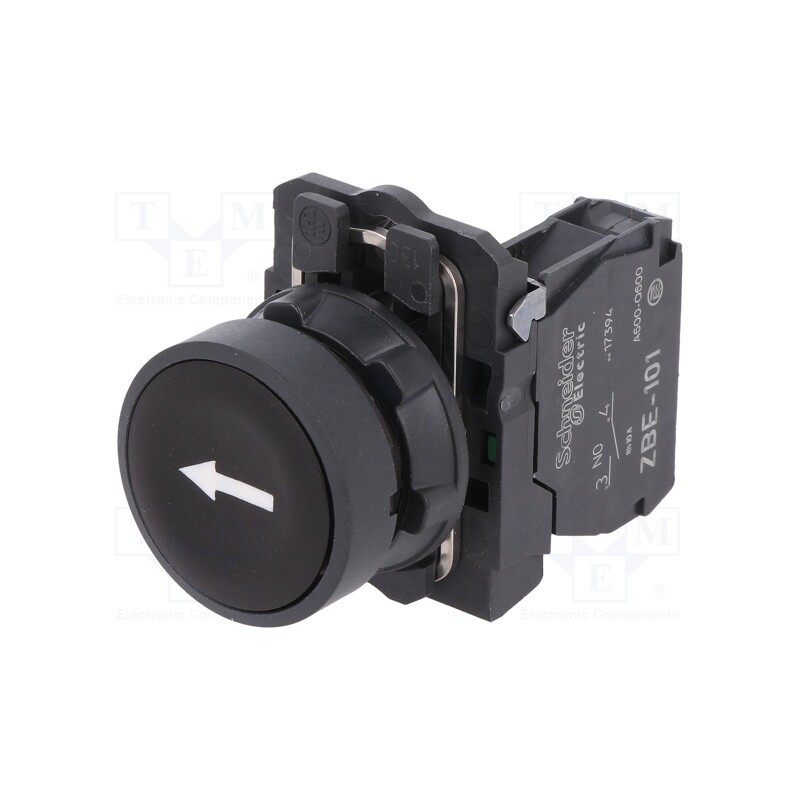 1 pcs x SCHNEIDER ELECTRIC - XB5AA3351 - Switch: push-button, 22mm, Stabl.pos: 1, NO, black, none, 3A/240VAC