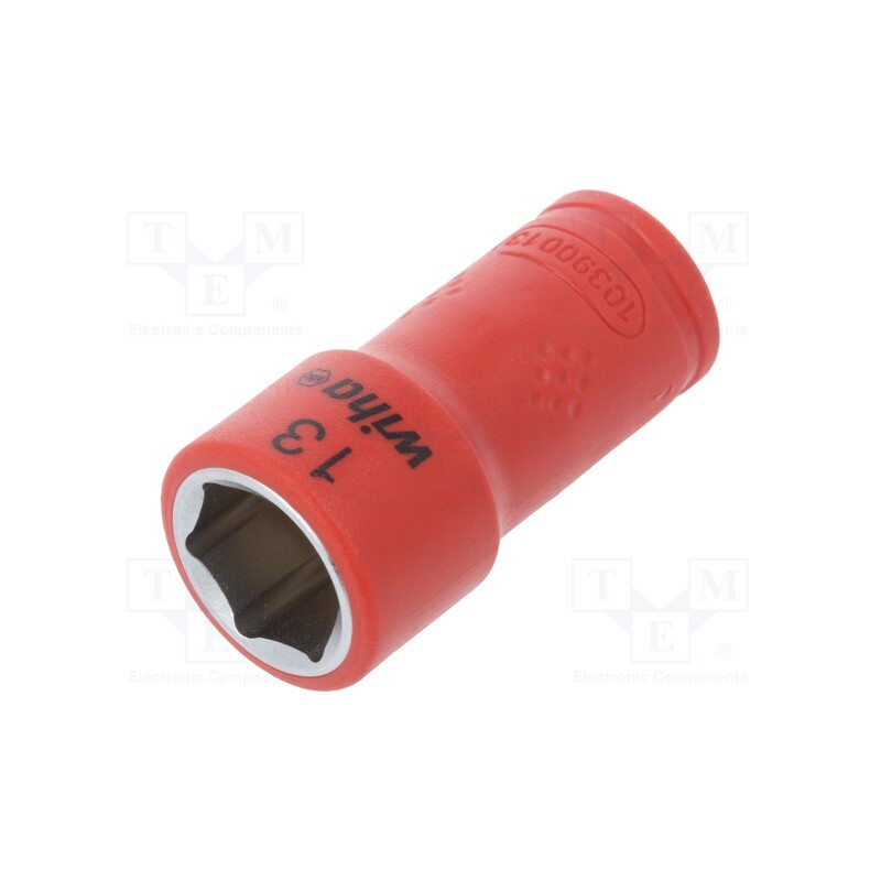 1 pcs x WIHA - 43098 - Socket, 6-angles,insulated,socket spanner, HEX 13mm, 1/4', 42mm