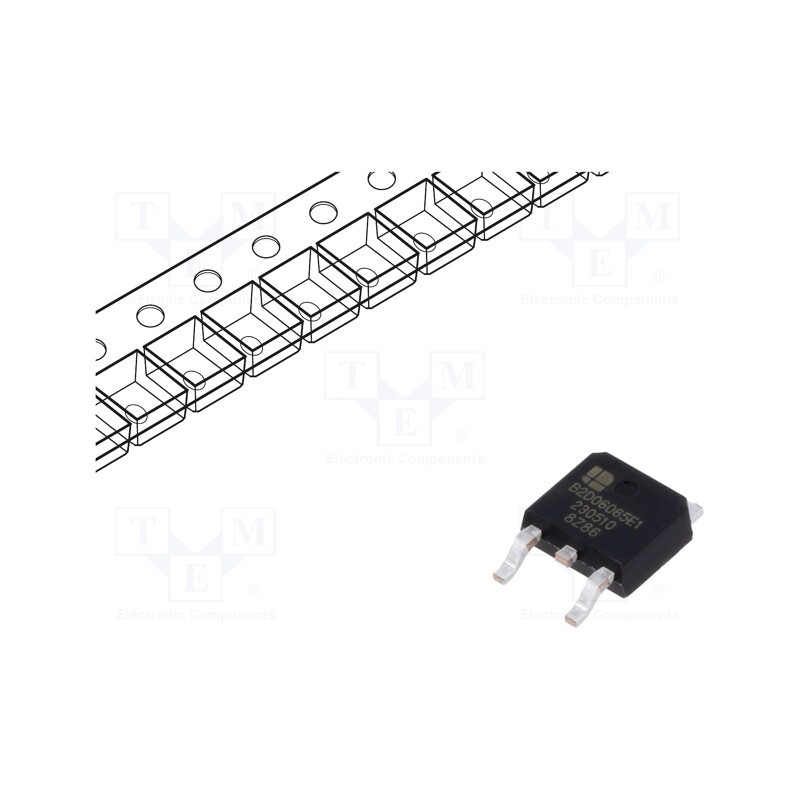 1 pcs x BASiC SEMICONDUCTOR - B2D06065E1 - Diode: Schottky rectifying, SiC, SMD, 650V, 6A, TO252-2,