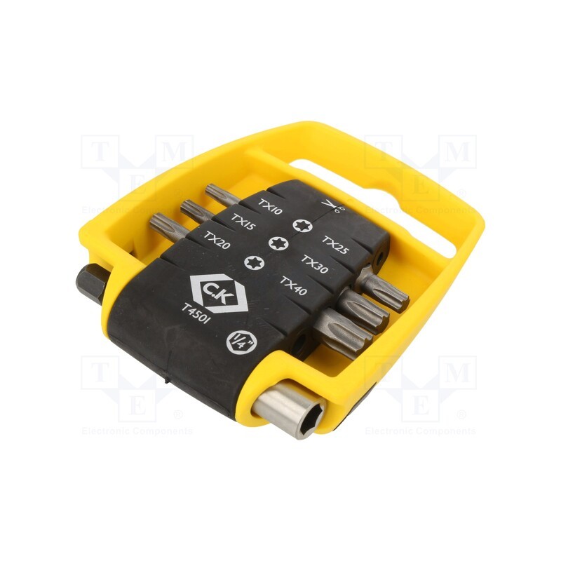1 set x C.K - T4501 - Kit: screwdriver bits, Torx®, 25mm, Mounting: 1/4' (C6,3mm), 7pcs.
