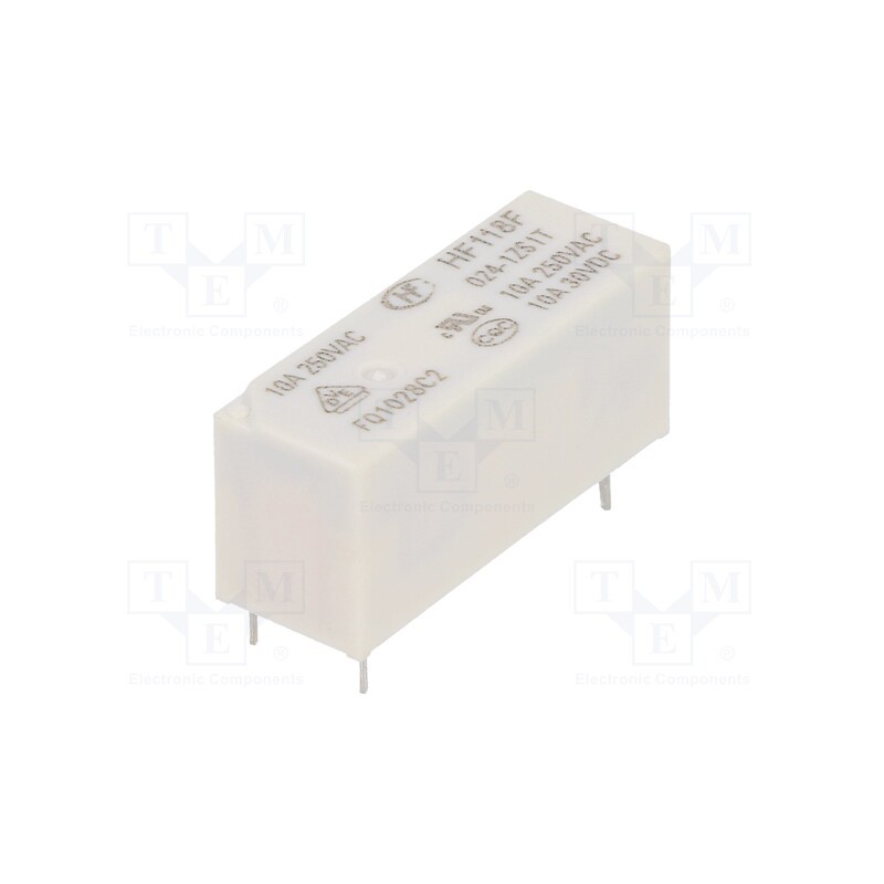 1 pcs x HONGFA RELAY - HF118F/024-1ZS1T - Relay: electromagnetic, SPDT, Ucoil: 24VDC, 10A, 10A/250VAC, PCB