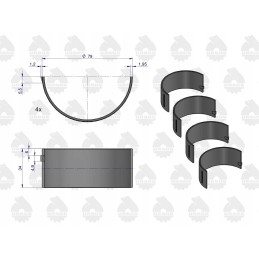 A set of original ursus c330 connecting rod bearings