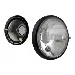 Optical element with metal frame, left