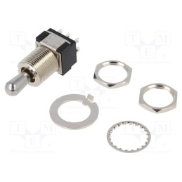 1 pcs x KNITTER-SWITCH - MTG 206 P - Switch: toggle, Pos: 3, DPDT, ON-OFF-ON, 6A/125VAC, 6A/6VDC, 20mΩ