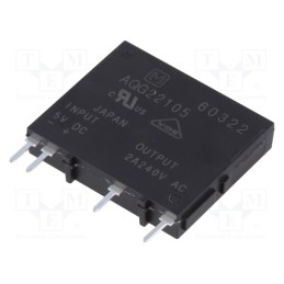 1 pcs x PANASONIC - AQG22105 - Relay: solid state, Ucntrl: 4÷6VDC, 2A, 75÷264VAC, Variant: 1-phase