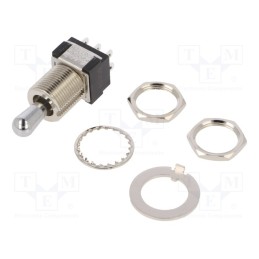 1 pcs x KNITTER-SWITCH - MTG 206 S - Switch: toggle, Pos: 3, DPDT, (ON)-OFF-(ON), 6A/125VAC, 6A/6VDC
