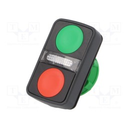1 pcs x SCHNEIDER ELECTRIC - ZB5AW7A3740 - Switch: double, 22mm, Stabl.pos: 1, green/red, IP66, flat, Pos: 2