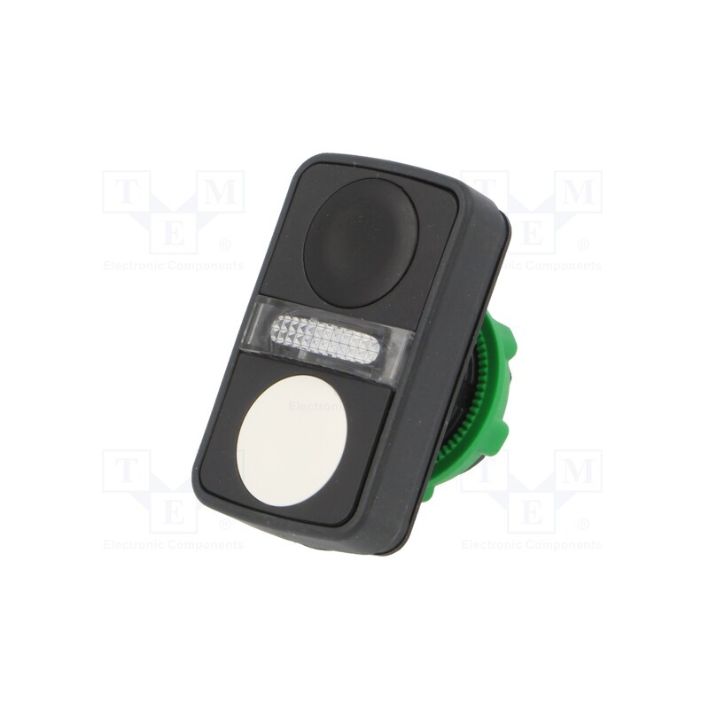 1 pcs x SCHNEIDER ELECTRIC - ZB5AW7A1720 - Switch: double, 22mm, Stabl.pos: 1, white/black, IP66, flat, Pos: 2