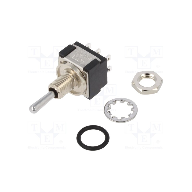 1 pcs x KNITTER-SWITCH - MTE 206 PA - Switch: toggle, Pos: 3, DPDT, ON-ON-ON, 6A/125VAC, 6A/6VDC, 20mΩ