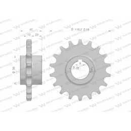 Hardened steel chain wheel with 18 3 4 fi 35 teeth