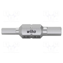1 pcs x WIHA - 43864 - Screwdriver bit, hex key, HEX 3mm,HEX 4mm, 10pcs, double