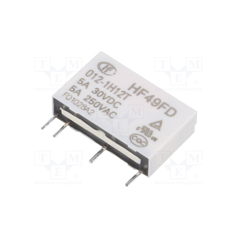 1 pcs x HONGFA RELAY - HF49FD/012-1H12T - Relay: electromagnetic, SPST-NO, Ucoil: 12VDC, 5A, 5A/250VAC, PCB