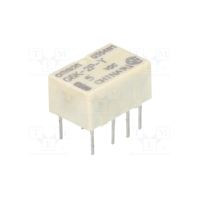 1 pcs x OMRON OCB - G6K-2P-Y 5VDC - Relay: electromagnetic, DPDT, Ucoil: 5VDC, Icontacts max: 1A, PCB