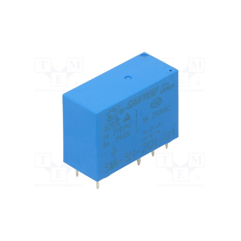 1 pcs x SANYOU - SMI-SH-212L - Relay: electromagnetic, DPDT, Ucoil: 12VDC, Icontacts max: 8A, THT