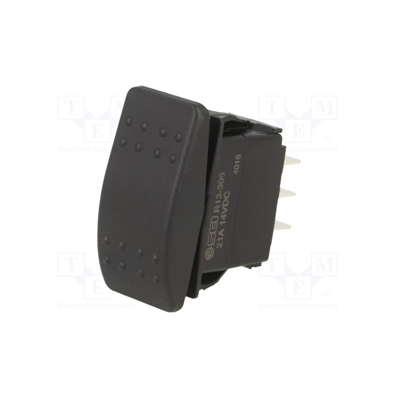1 pcs x SWITCH COMPONENTS - SRD1-2G-DC-1-BNN - ROCKER, DP3T, Pos: 3, (ON)-OFF-(ON), 20A/14VDC, black, IP56, none