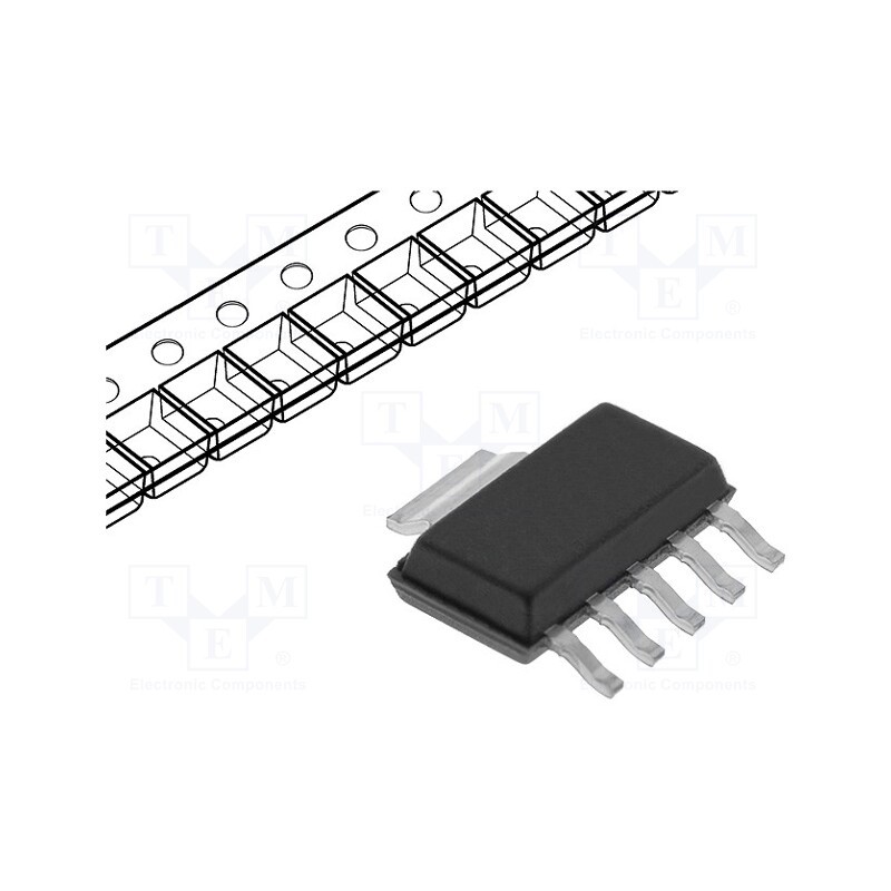 1 pcs x TEXAS INSTRUMENTS - TPS73733DCQR - IC: voltage regulator, LDO,fixed, 3.3V, 1A, SOT223-6, SMD, ±3%, Ch: 1